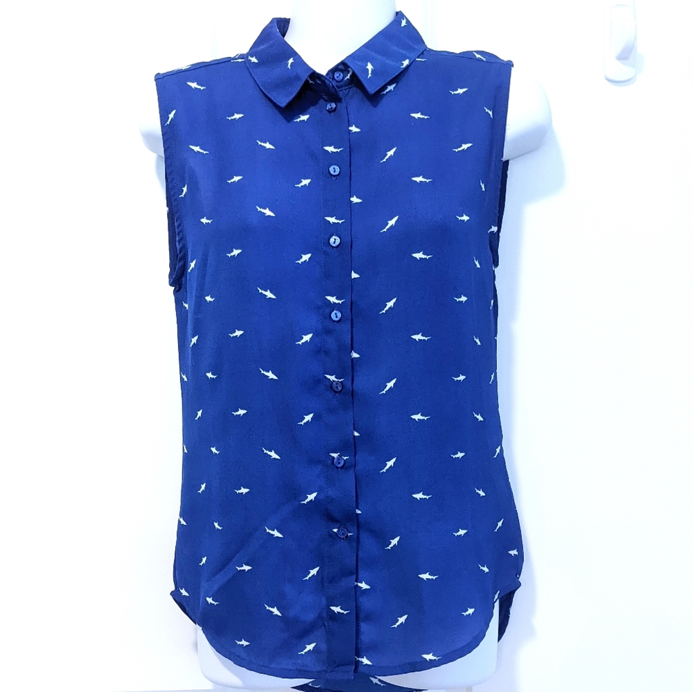 BONGO Shark Print Blouse